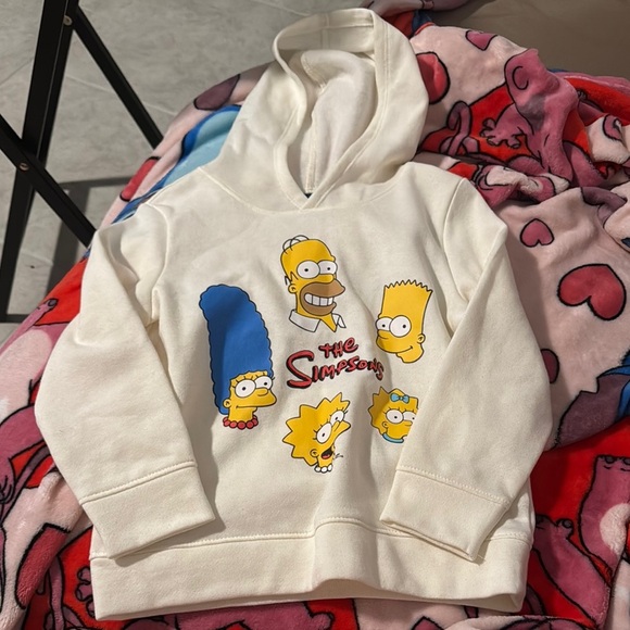 White The Simpsons Pull Over Hoodie - Picture 1 of 3